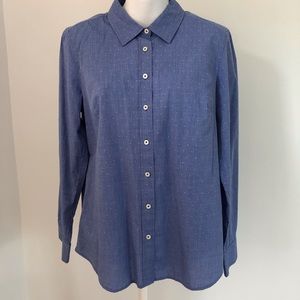 Talbots Blue/Pink Cotton Buttondown Blouse